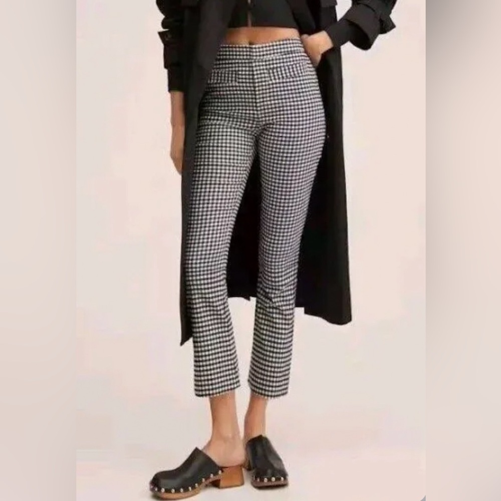 Mango Gingham Pants | Color: Black/White